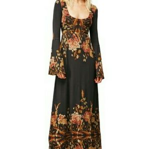 Free People Maxi Dress Boho Floral Long S